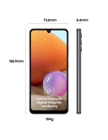 SMARTphone Samsung, "Galaxy A32"  ecran 6.4 inch, dual sim,  rez. camera 64 Mpix,  memorie interna 128 GB, 4G, Android, acumulat