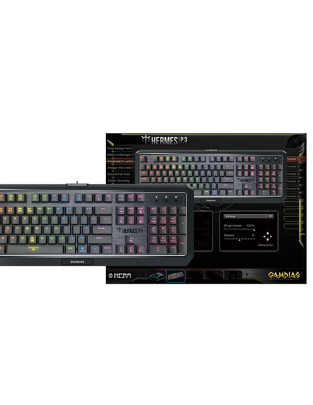Tastatura mecanica Gamdias Hermes P3 iluminare RGB,HERMES-P3-BN