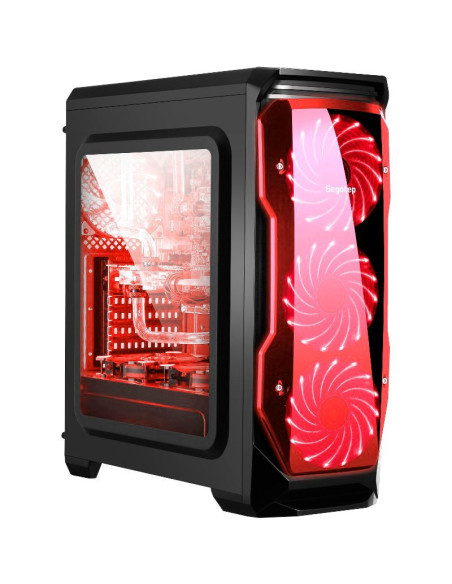 Carcasa Segotep Halo cu ventilatoare rosii,SG-H1B-RLED