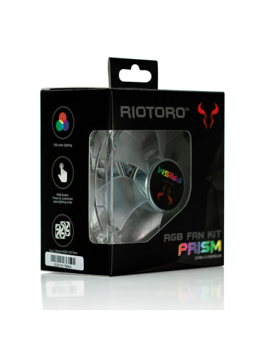 Set 2 ventilatoare Riotoro Prism 120mm iluminare