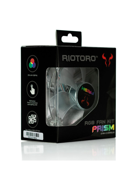 Set 2 ventilatoare Riotoro Prism 120mm iluminare