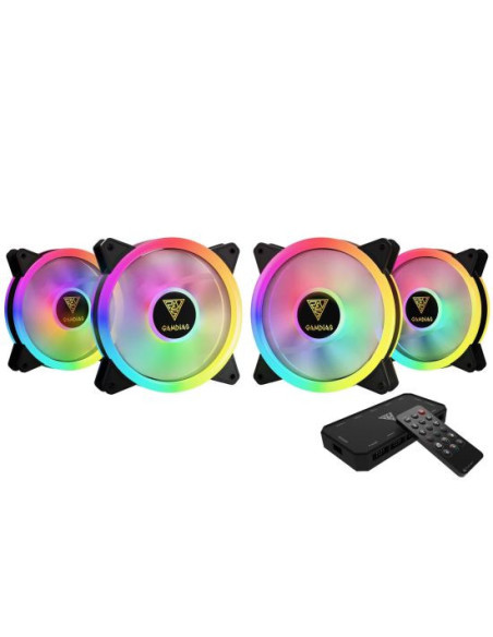 Set 4 ventilatoare Gamdias Aeolus M2 1204R 120mm iluminare