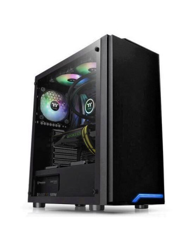 Carcasa Thermaltake H100 Tempered Glass neagra,CA-1L4-00M1WN-02