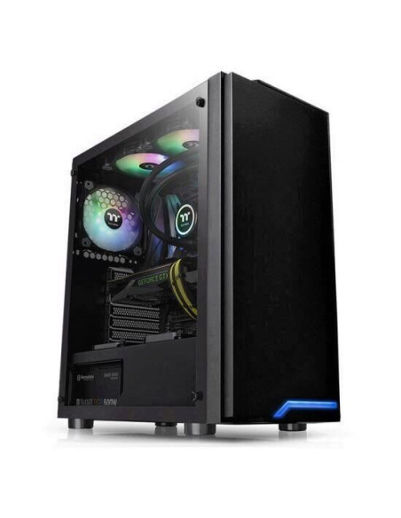 Carcasa Thermaltake H100 Tempered Glass neagra,CA-1L4-00M1WN-02