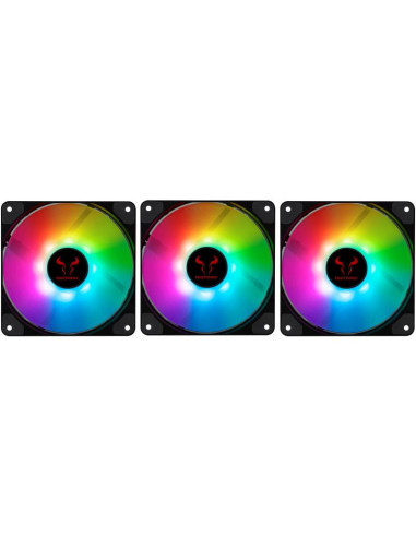 Set 3 ventilatoare Riotoro Quiet Storm 120mm iluminare