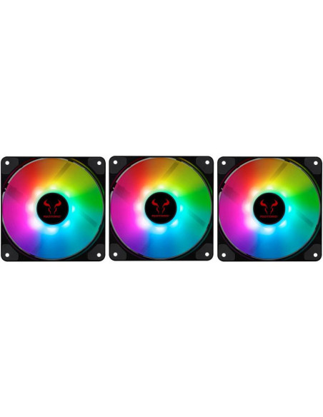 Set 3 ventilatoare Riotoro Quiet Storm 120mm iluminare