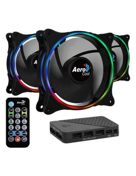 Set 3 ventilatoare Aerocool Eclipse Pro 120mm iluminare