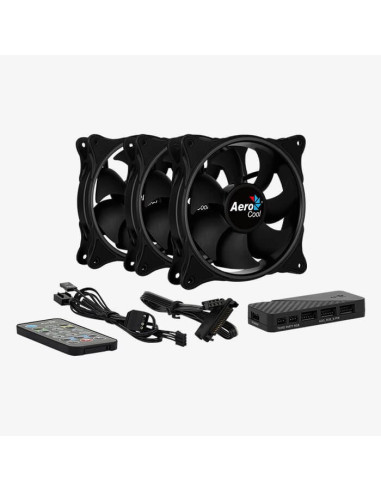Set 3 ventilatoare Aerocool Eclipse Pro 120mm iluminare