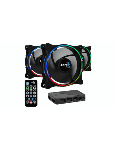 Set 3 ventilatoare Aerocool Eclipse Pro 120mm iluminare