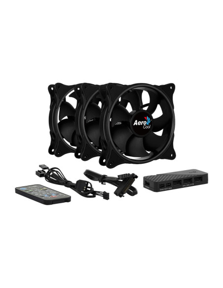 Set 3 ventilatoare Aerocool Eclipse Pro 120mm iluminare