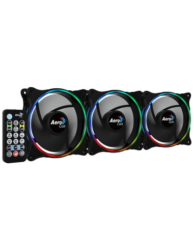 Set 3 ventilatoare Aerocool Eclipse Pro 120mm iluminare