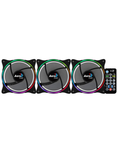 Set 3 ventilatoare Aerocool Eclipse Pro 120mm iluminare
