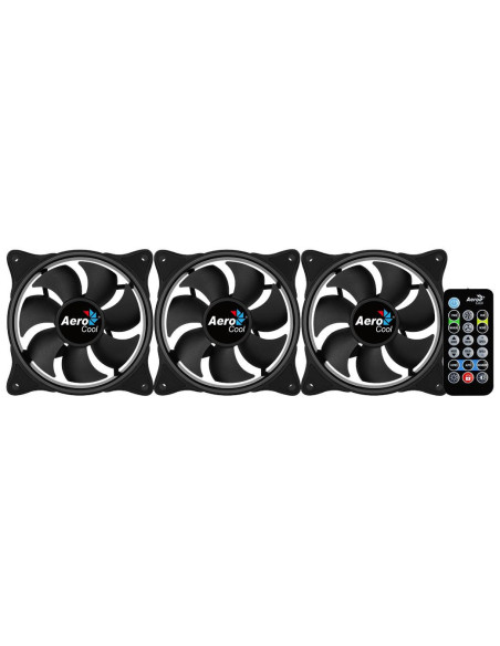 Set 3 ventilatoare Aerocool Eclipse Pro 120mm iluminare