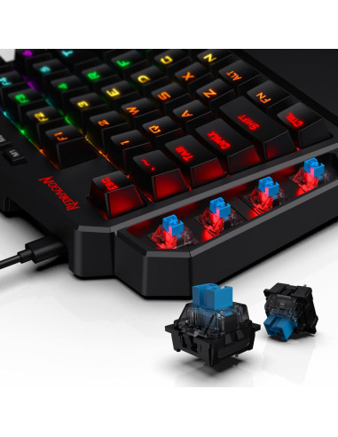 Tastatura gaming mecanica One-hand Redragon Diti neagra