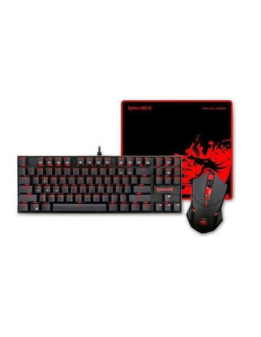 Kit tastatura mecanica si mouse Redragon Gaming Essentials