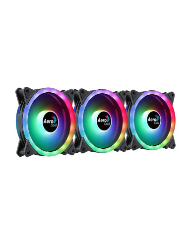 Set 3 ventilatoare Aerocool Duo 12 Pro 120mm iluminare