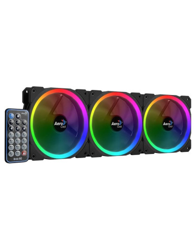 Set 3 ventilatoare Aerocool Orbit RC 120mm iluminare