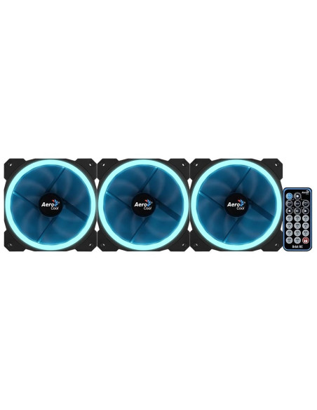 Set 3 ventilatoare Aerocool Orbit RC 120mm iluminare