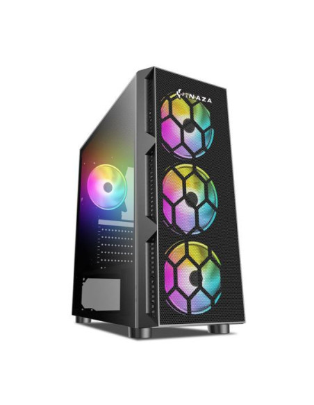 Carcasa Inaza Starfire Tempered Glass neagra,INZ-STARFIRE