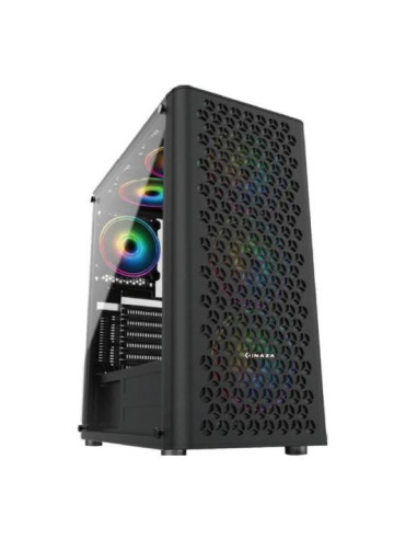 Carcasa Inaza Fury Tempered Glass neagra,INZ-FURY