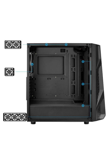 Carcasa Aerocool Air Hawk neagra,AIRHAWK-G-BK-V1
