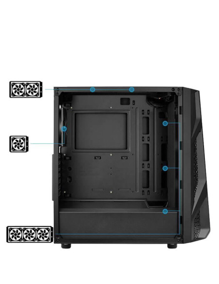 Carcasa Aerocool Air Hawk neagra,AIRHAWK-G-BK-V1