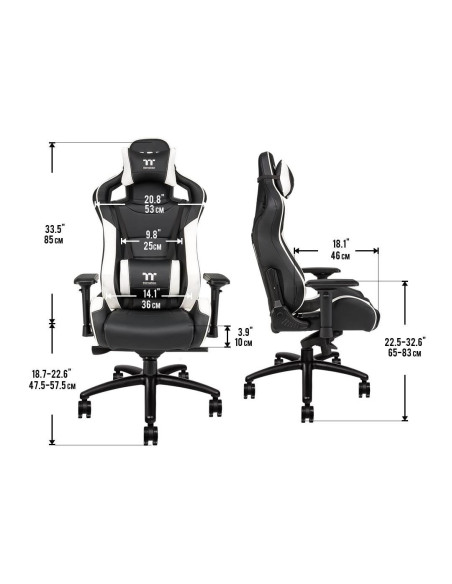 Scaun gaming Thermaltake X Fit negru cu alb,GGC-XFI-BBLFDL-01