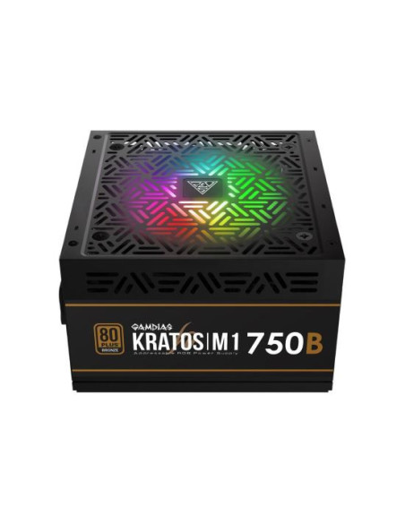 Sursa Gamdias Kratos M1 Bronze 750W iluminare RGB,KRATOS-M1-750B