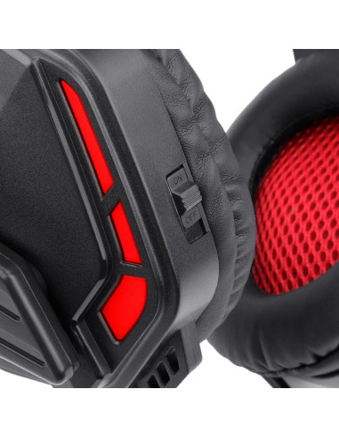 Casti gaming Redragon Themis negre iluminare rosie,H220-BK