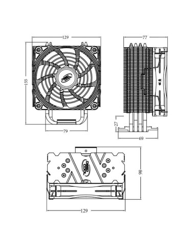 Cooler procesor Deepcool Gammaxx 400 V2 iluminare