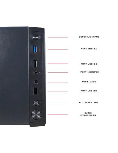 Carcasa Redragon Sidewipe Pro neagra,GC-601PRO-BK
