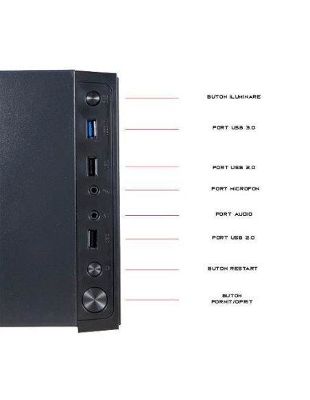 Carcasa Redragon Sidewipe Pro neagra,GC-601PRO-BK