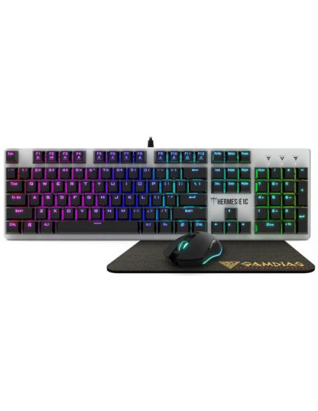 Kit tastatura mecanica si mouse Gamdias Hermes E1C neagra