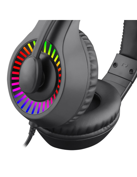 Casti gaming T-Dagger Caspian negre iluminare RGB,T-RGH211