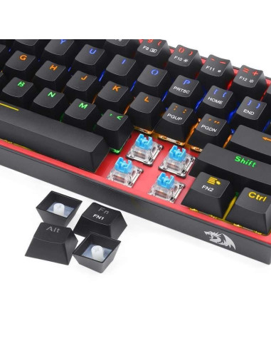 Tastatura gaming mecanica Redragon Fizz neagra iluminare