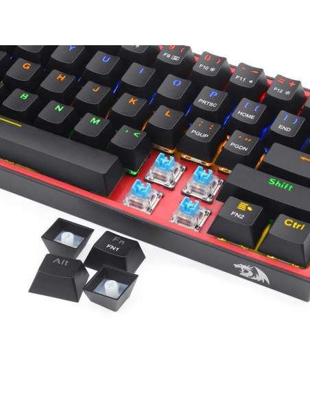 Tastatura gaming mecanica Redragon Fizz neagra iluminare