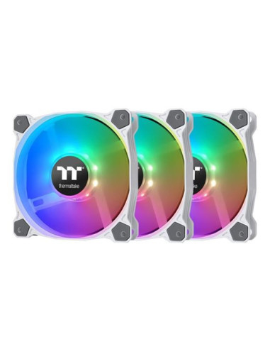 Set 3 ventilatoare Thermaltake Pure 12 ARGB 120mm albe