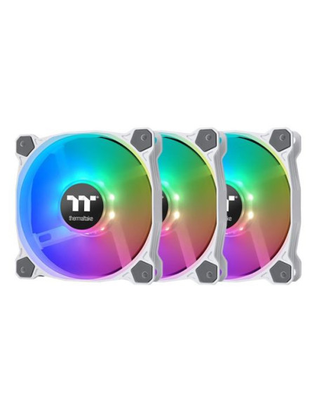 Set 3 ventilatoare Thermaltake Pure 12 ARGB 120mm albe