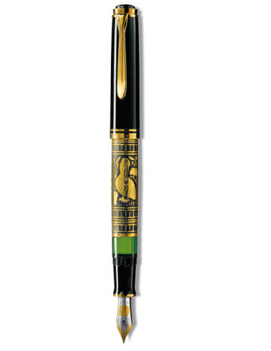 924613,Stilou Toledo M900 B, Penita Aur 18K, Gravat Manual, Accesorii Placate Cu Aur Pelikan