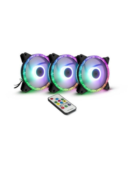 Set 3 ventilatoare Inter-Tech Argus RS-07 120mm iluminare