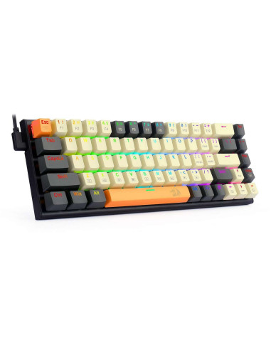 Tastatura gaming mecanica Redragon Ryze alba cu gri iluminare