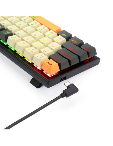 Tastatura gaming mecanica Redragon Ryze alba cu gri iluminare