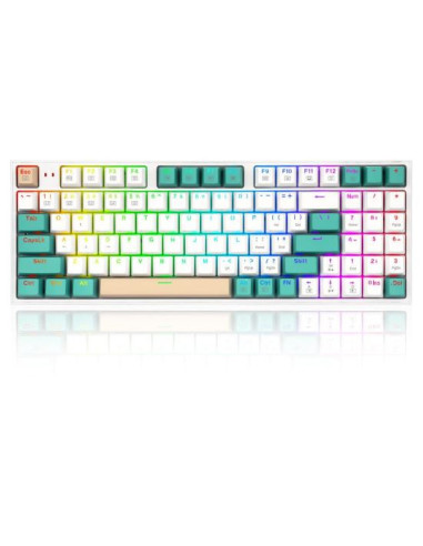 Tastatura gaming mecanica Redragon Kitava alba cu verde