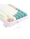 Tastatura gaming mecanica Redragon Kitava alba cu verde