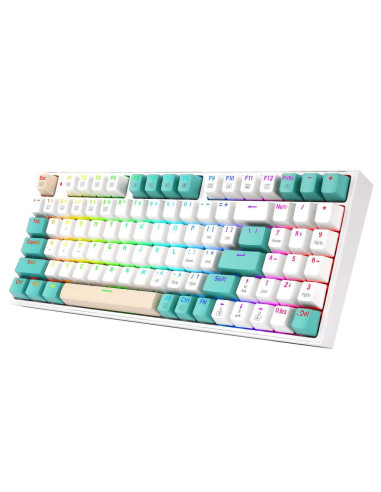 Tastatura gaming mecanica Redragon Kitava alba cu verde