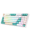 Tastatura gaming mecanica Redragon Kitava alba cu verde