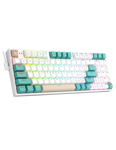Tastatura gaming mecanica Redragon Kitava alba cu verde