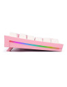 Tastatura gaming mecanica Redragon Bes alba cu roz iluminare