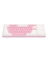 Tastatura gaming mecanica Redragon Bes alba cu roz iluminare