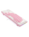 Tastatura gaming mecanica Redragon Bes alba cu roz iluminare